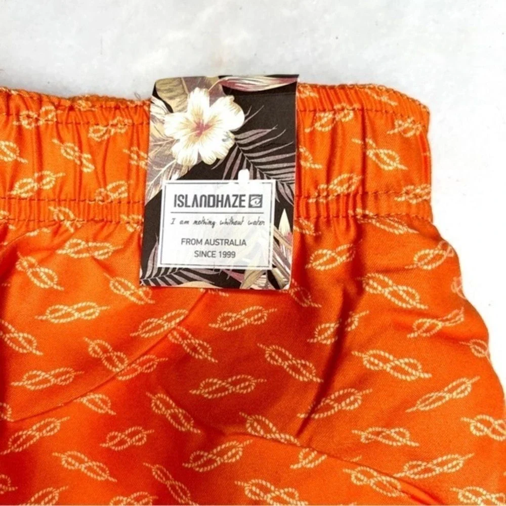 Islandhaze Orange Volley Swim Shorts XXL 17in Beach Surf‎ Vacation Mens NWT
